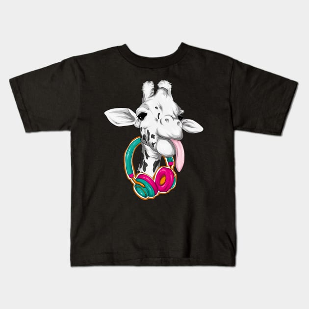 Cute Giraffe Kids T-Shirt by Cool Abstract Design